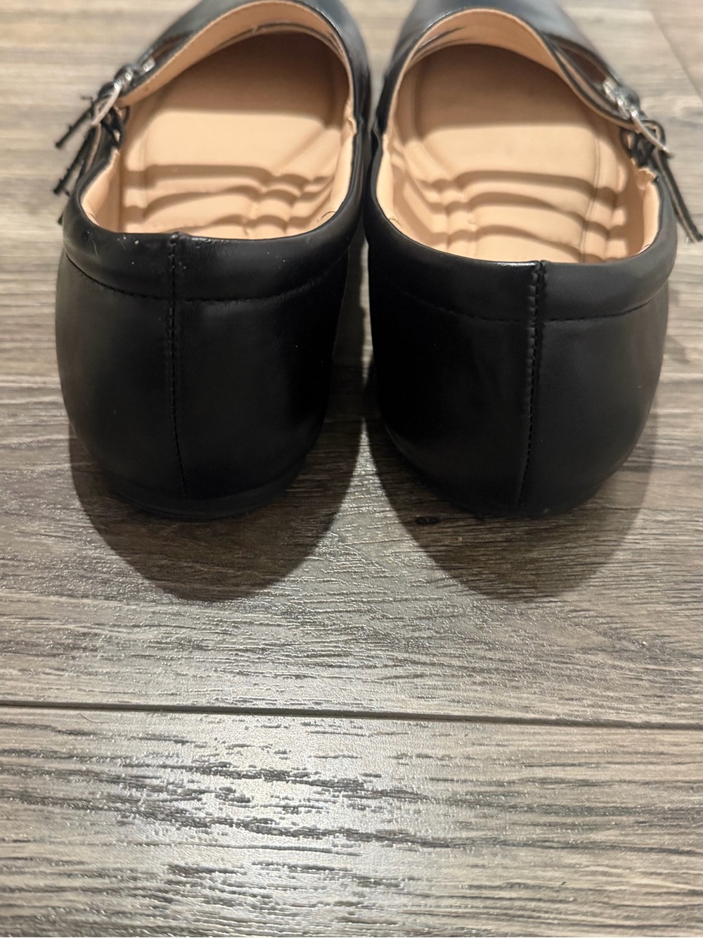 Journee Collection Black Triple Strap Square Toe Mary Jane Flats - Picture 3 of 7